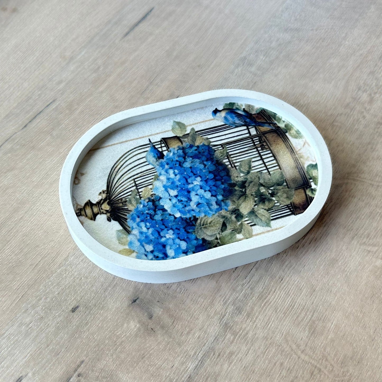 Hydrangea Bluebird Trinket Tray
